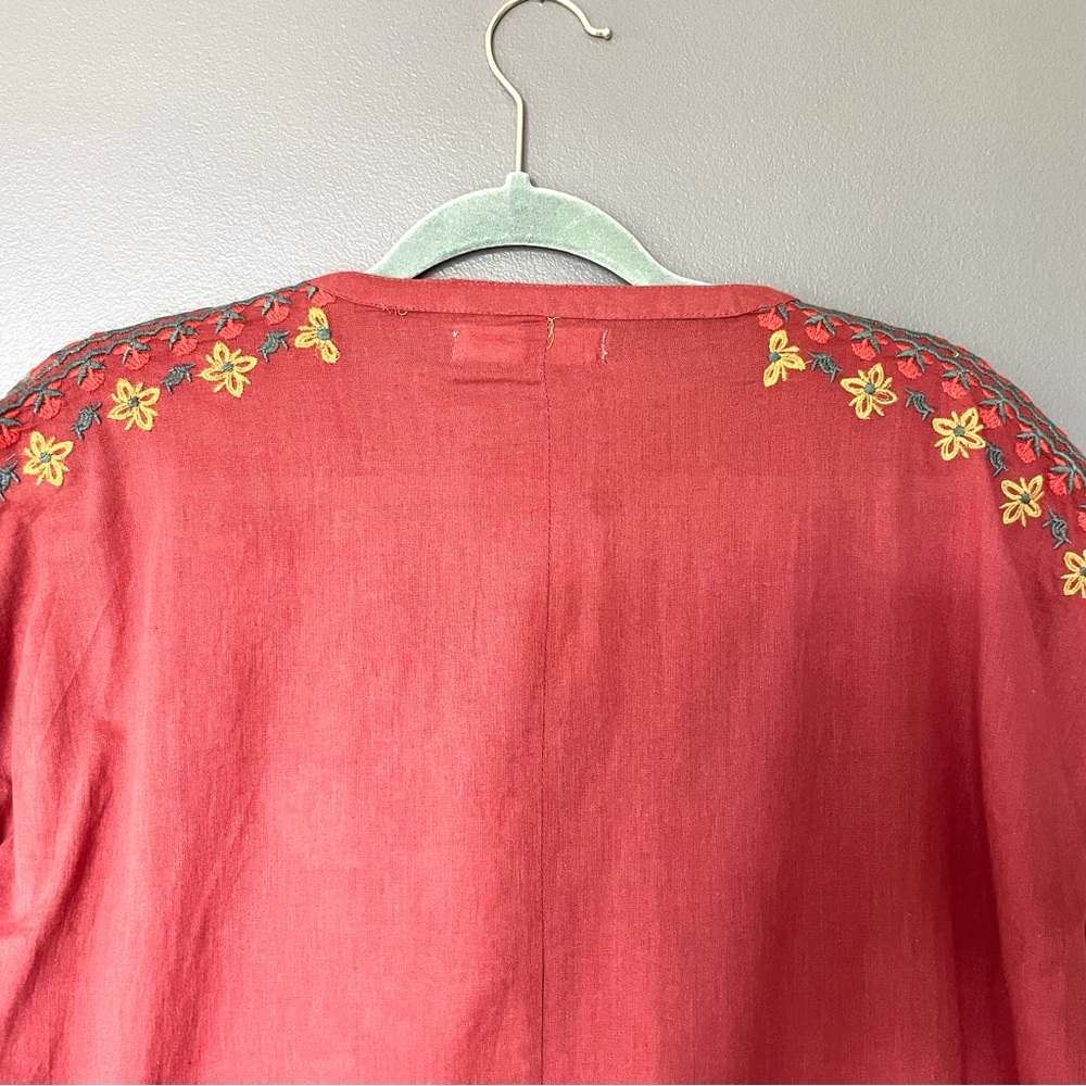 Natural Life Embroidered Tassel Boho Mini Dress In Orange & Blue Size XS NWT - Picture 10 of 14